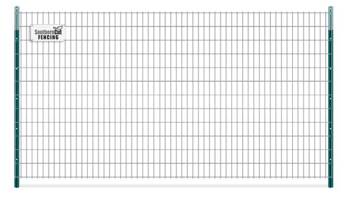 Wire Mesh T-post fence with H-brace for farms in the Charlotte Metro Area area.