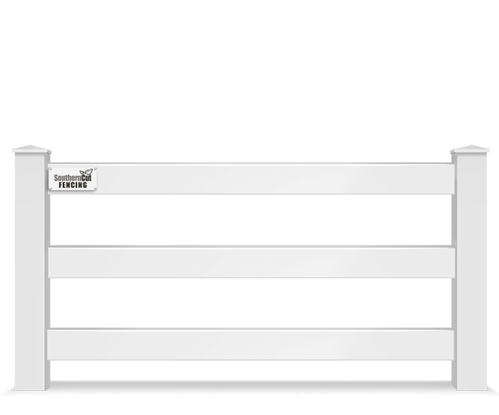 Vinyl split rail farm fence contractor in Charlotte Metro Area