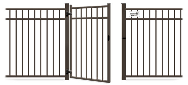 Metal gate in open position