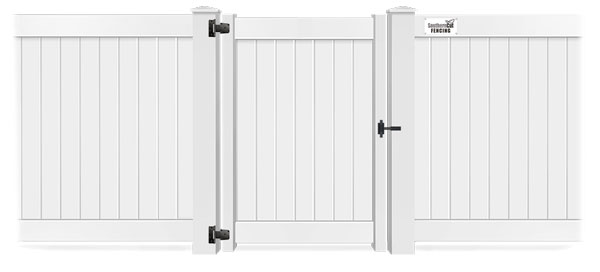 Vinyl gate in closed position
