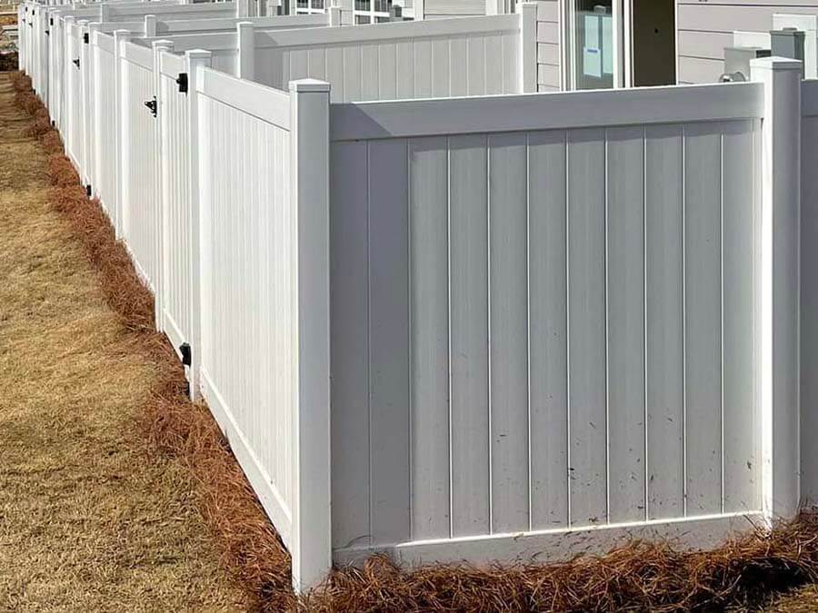Fence with Full Privacy Vinyl Fence Gate Installation Company in Mooresville North Carolina in Charlotte Metro Area